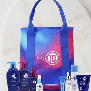Blue & Pink Gradient Tote with Haircare Set